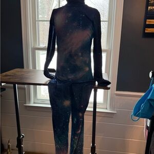 Galaxy Print Turtleneck and Pants Set